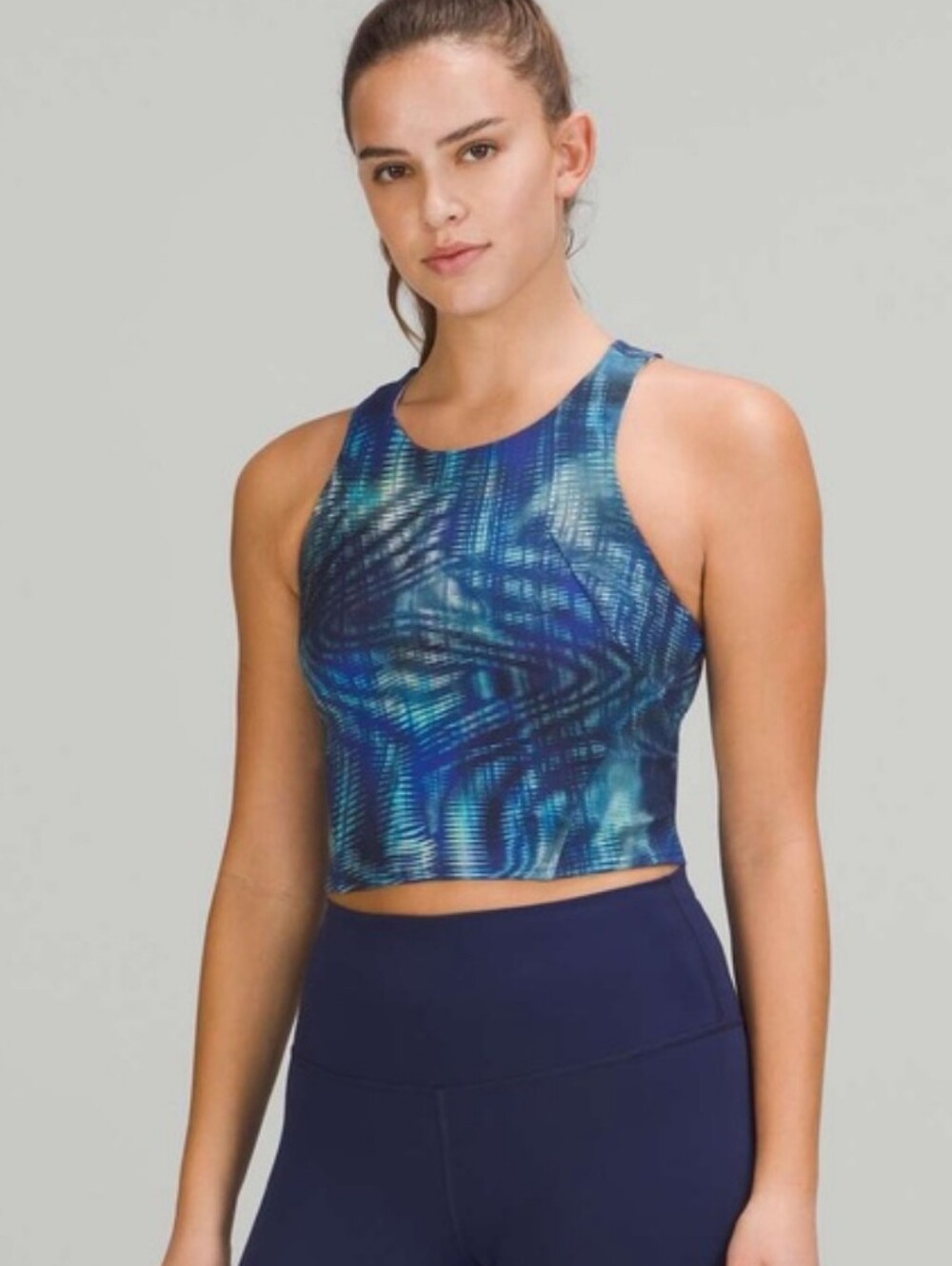 Lululemon Invigorate Blue Geometric Training Tank Top